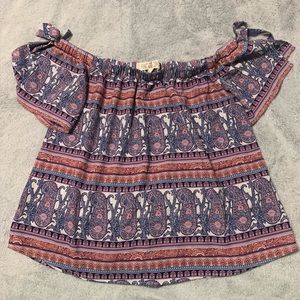 Pink Rose Off-shoulder Top - Size Medium